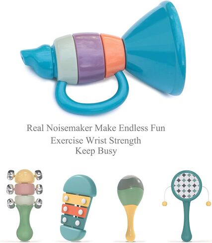 Giaford Musical Learning Toys for Babies and Toddlers Musical Instrument Toy Rattle Maracas,Trumpet, Xylophone for Preschool Boys and Girls Christmas Birthday Gift in Kuwait
