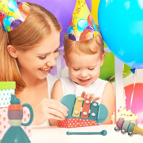 Giaford Musical Learning Toys for Babies and Toddlers Musical Instrument Toy Rattle Maracas,Trumpet, Xylophone for Preschool Boys and Girls Christmas Birthday Gift in Kuwait