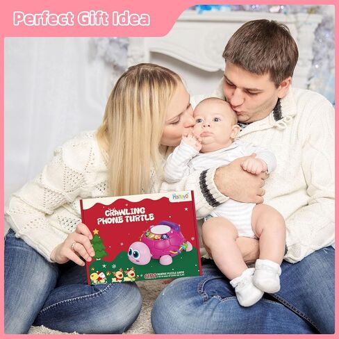 Hanayo Baby Musical Turtle Crawling Girl Toys for 6-18 Months，Infant Early Learning Educational Toy，Baby Girl Gift Essentials for Newborn 7 8 9 11+ Months 1-2 Year Old(Pink) in Saudi Arabia