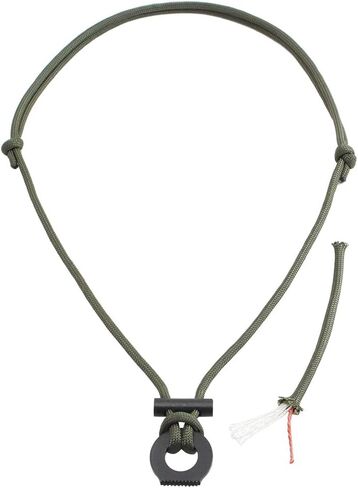 قلادة PSKOOK Fire Starter، قلادة باراكورد للبقاء على قيد الحياة مع الصوان والفولاذ، قلادة Bushcraft للتخييم والمشي لمسافات طويلة وحقائب الظهر in Kuwait