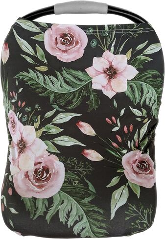 Premium Soft, Stretchy, and Spacious 4 in 1 Multi-Use Cover for Nursing, Baby Car Seat, Stroller, Scarf, and Shopping Cart - Best Gifts by Pobibaby (Charm) in Kuwait