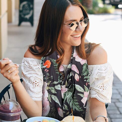 Premium Soft, Stretchy, and Spacious 4 in 1 Multi-Use Cover for Nursing, Baby Car Seat, Stroller, Scarf, and Shopping Cart - Best Gifts by Pobibaby (Charm) in Kuwait