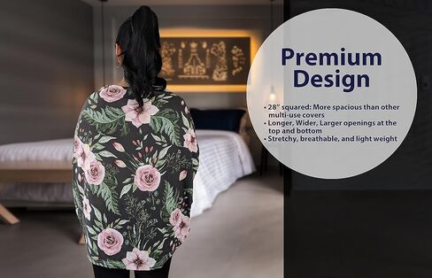 Premium Soft, Stretchy, and Spacious 4 in 1 Multi-Use Cover for Nursing, Baby Car Seat, Stroller, Scarf, and Shopping Cart - Best Gifts by Pobibaby (Charm) in Kuwait