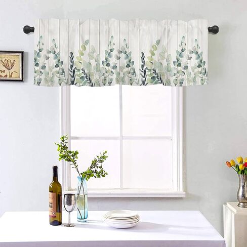 Summer Starfish Coral Kitchen Curtains Valances for Windows Beach Coastal Seashell Small Window Curtain 42x12 Inch Blue White Short Rod Pocket Bathroom Treatment Valance for Living Room Decor in Kuwait