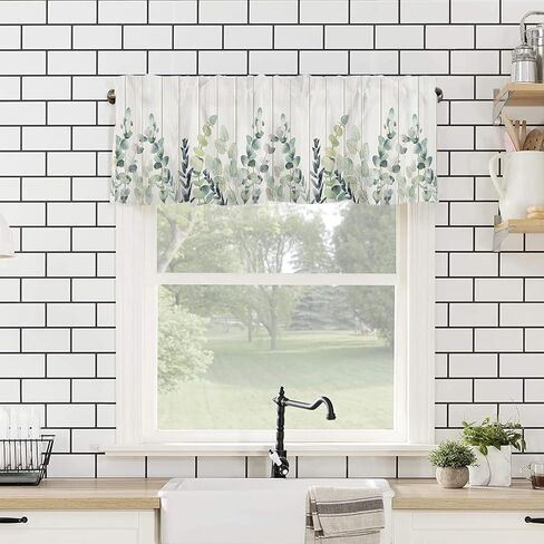 Summer Starfish Coral Kitchen Curtains Valances for Windows Beach Coastal Seashell Small Window Curtain 42x12 Inch Blue White Short Rod Pocket Bathroom Treatment Valance for Living Room Decor in Kuwait