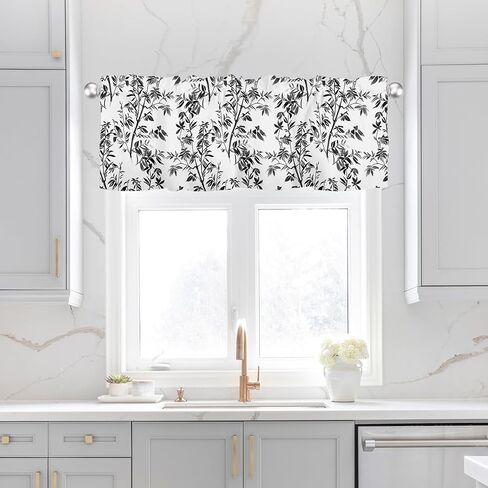 Summer Starfish Coral Kitchen Curtains Valances for Windows Beach Coastal Seashell Small Window Curtain 42x12 Inch Blue White Short Rod Pocket Bathroom Treatment Valance for Living Room Decor in Kuwait