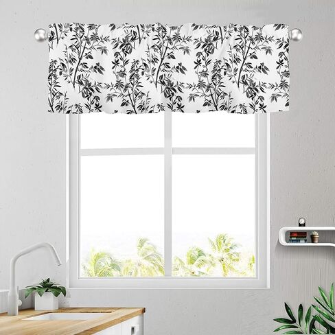 Summer Starfish Coral Kitchen Curtains Valances for Windows Beach Coastal Seashell Small Window Curtain 42x12 Inch Blue White Short Rod Pocket Bathroom Treatment Valance for Living Room Decor in Kuwait