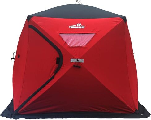 THUNDERBAY Ice Cube Series Pop-Up 3-4 Person Wide Bottom Ice Fishing Shelter, 39-56 Square Feet of Fishable Area, Portable 3-4 Person Ice Shanty in Kuwait