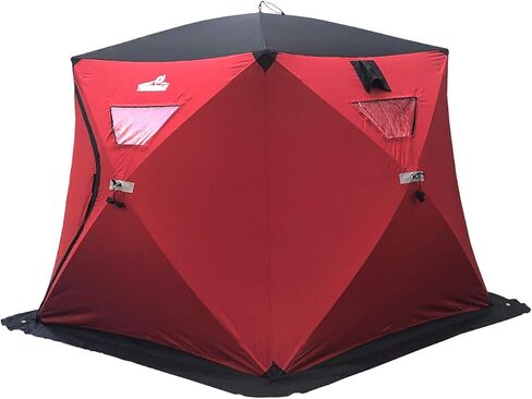 THUNDERBAY Ice Cube Series Pop-Up 3-4 Person Wide Bottom Ice Fishing Shelter, 39-56 Square Feet of Fishable Area, Portable 3-4 Person Ice Shanty in Kuwait