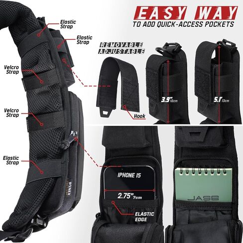 WYNEX Molle Accessories الحقيبة من نسخة الحقيبة زجاجة المياه، الملحقات التكتيكية حقيبة الظهر حزام الحقيبة حامل زجاجة المياه حامل الملحقات Molle لحقائب الظهر in Saudi Arabia