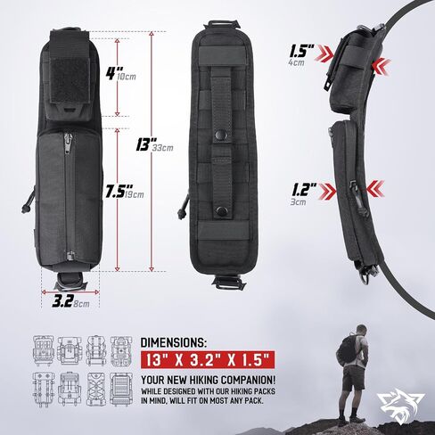 WYNEX Molle Accessories الحقيبة من نسخة الحقيبة زجاجة المياه، الملحقات التكتيكية حقيبة الظهر حزام الحقيبة حامل زجاجة المياه حامل الملحقات Molle لحقائب الظهر in Saudi Arabia