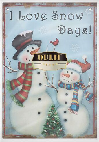 OULII Wooden Christmas Sign Wall Hanging Snowman Christmas Sayings Sign Plaque Christmas Gift in Kuwait