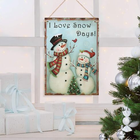 OULII Wooden Christmas Sign Wall Hanging Snowman Christmas Sayings Sign Plaque Christmas Gift in Kuwait