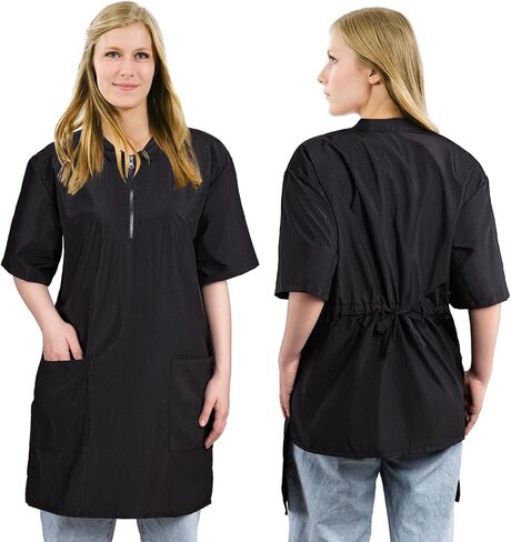 نوفيرلايف ثوب العناية بالحيوانات الأليفة باللون الأسود مع جيبين، ملابس عمل طاردة للشعر للحيوانات الأليفة، ملابس عمل مضادة للرذاذ للحيوانات الأليفة in Kuwait