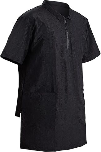 نوفيرلايف ثوب العناية بالحيوانات الأليفة باللون الأسود مع جيبين، ملابس عمل طاردة للشعر للحيوانات الأليفة، ملابس عمل مضادة للرذاذ للحيوانات الأليفة in Kuwait