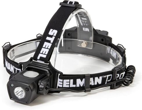 Steelman Pro Slim Profile مصباح أمامي LED قابل لإعادة الشحن يعمل بالحركة، 250 لومن، 3 إعدادات للسطوع، يضيء حتى 20 مترًا، مشابك قبعة صلبة قابلة للإزالة، مقاومة للماء in Saudi Arabia