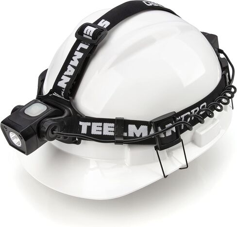 Steelman Pro Slim Profile مصباح أمامي LED قابل لإعادة الشحن يعمل بالحركة، 250 لومن، 3 إعدادات للسطوع، يضيء حتى 20 مترًا، مشابك قبعة صلبة قابلة للإزالة، مقاومة للماء in Saudi Arabia