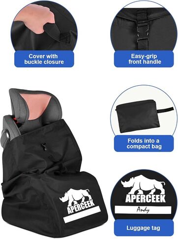 Car Seat Bags for Air Travel, 600D Thickened Carseat Travel Bag for Airplane, Durable Gate Check Bags, Large Carseat Travel Cover for Convertible Car Seats, Infant Carriers, Boosters (18''x18''x34'') in Saudi Arabia