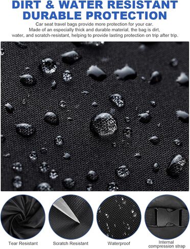 Car Seat Bags for Air Travel, 600D Thickened Carseat Travel Bag for Airplane, Durable Gate Check Bags, Large Carseat Travel Cover for Convertible Car Seats, Infant Carriers, Boosters (18''x18''x34'') in Saudi Arabia
