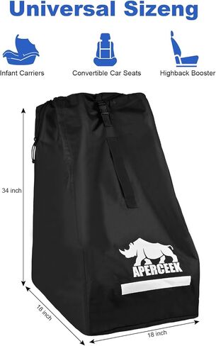 Car Seat Bags for Air Travel, 600D Thickened Carseat Travel Bag for Airplane, Durable Gate Check Bags, Large Carseat Travel Cover for Convertible Car Seats, Infant Carriers, Boosters (18''x18''x34'') in Saudi Arabia