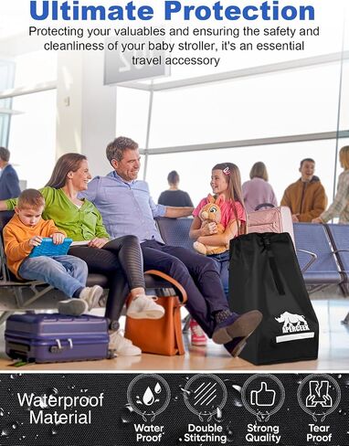 Car Seat Bags for Air Travel, 600D Thickened Carseat Travel Bag for Airplane, Durable Gate Check Bags, Large Carseat Travel Cover for Convertible Car Seats, Infant Carriers, Boosters (18''x18''x34'') in Saudi Arabia