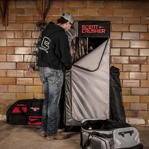 Scent Crusher Halo Series Locker Lite - Easy to Assemble Hunting Closet, Eliminates Odor on Hunting Clothing and Equipment, Includes Maintenance-Free Ozone Generator in Kuwait