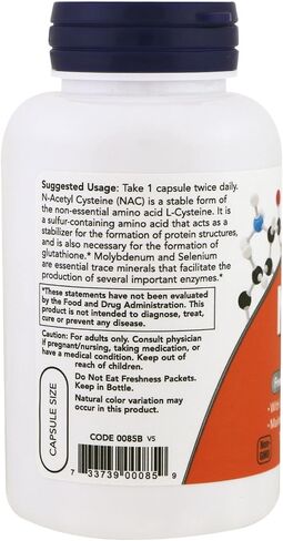 Now Foods Nacacetyl Cysteine 600mg Capsules, 100 CT in Saudi Arabia