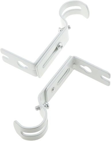 دي جي زي قطعتان من حامل قضيب الستائر، دعامة قضيب ستارة بلون ابيض، حامل قضيب روماني قابل للتعديل للستائر الثقيلة وقضيب ستارة الباب ودعامة قضيب الملابس in Kuwait