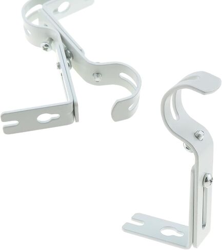 دي جي زي قطعتان من حامل قضيب الستائر، دعامة قضيب ستارة بلون ابيض، حامل قضيب روماني قابل للتعديل للستائر الثقيلة وقضيب ستارة الباب ودعامة قضيب الملابس in Kuwait