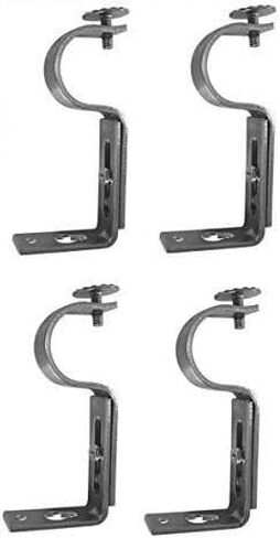 دعامات قضيب الستارة - فضي (مجموعة من 4 اقواس) (المعروف أيضًا باسم - حامل قضيب الستارة / دعامة لقضيب الستائر / مجموعة دعامات قضيب ستائر النوافذ / دعامات قضيب الستارة القابلة للتعديل) in Kuwait