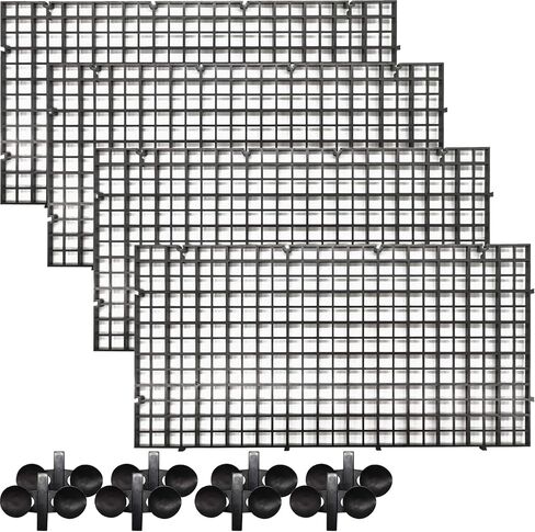 RONYOUNG 4PCS Aquarium Divider Tray with 8PCS Sucker Plastic Grid Aquarium Egg Crate Light Diffuser, Fish Tank Divider Filter Bottom Isolation in Saudi Arabia