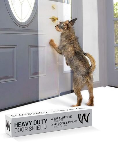 CLAWGUARD Scratch Shield - حماية شفافة قوية للحماية من أضرار الحيوانات الأليفة إلى الحوائط الجافة والأبواب وأبواب الشاشة. حافظ على سلامة الكفوف ونظافتها في المنزل. حاجز حماية من الخدوش للكلاب والقطط والأرنب والطيور in Saudi Arabia