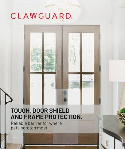 CLAWGUARD Scratch Shield - حماية شفافة قوية للحماية من أضرار الحيوانات الأليفة إلى الحوائط الجافة والأبواب وأبواب الشاشة. حافظ على سلامة الكفوف ونظافتها في المنزل. حاجز حماية من الخدوش للكلاب والقطط والأرنب والطيور in Saudi Arabia