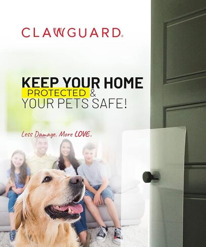 CLAWGUARD Scratch Shield - حماية شفافة قوية للحماية من أضرار الحيوانات الأليفة إلى الحوائط الجافة والأبواب وأبواب الشاشة. حافظ على سلامة الكفوف ونظافتها في المنزل. حاجز حماية من الخدوش للكلاب والقطط والأرنب والطيور in Saudi Arabia