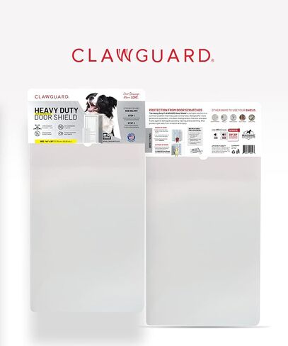 CLAWGUARD Scratch Shield - حماية شفافة قوية للحماية من أضرار الحيوانات الأليفة إلى الحوائط الجافة والأبواب وأبواب الشاشة. حافظ على سلامة الكفوف ونظافتها في المنزل. حاجز حماية من الخدوش للكلاب والقطط والأرنب والطيور in Saudi Arabia