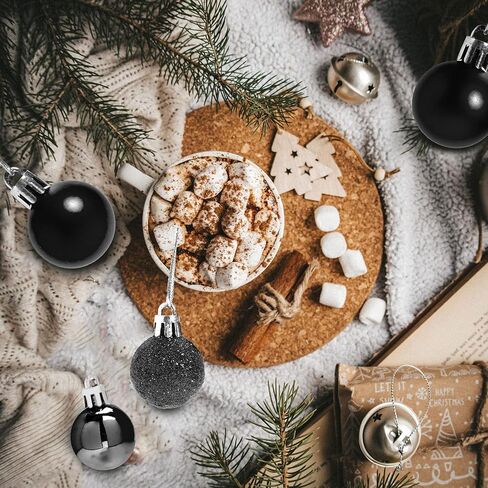 GOOTRADES Set of 24 Mini Shatterproof Christmas Balls Tree Ornaments Party Decoration, 3cm/1.18'' (Silver) in Saudi Arabia