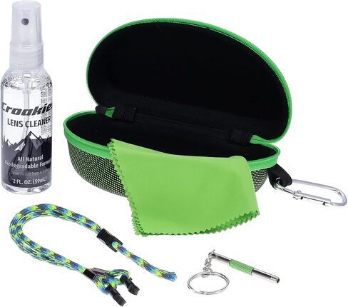 Croakies Eyewear Care Kit with 1(2oz) All Natural VOC Free Lens Cleaner + (1) Hard Case + (1) Microfiber Cloth + (1) Eyewear Retainer + (1) Repair Tool (Grey/Black) in Saudi Arabia