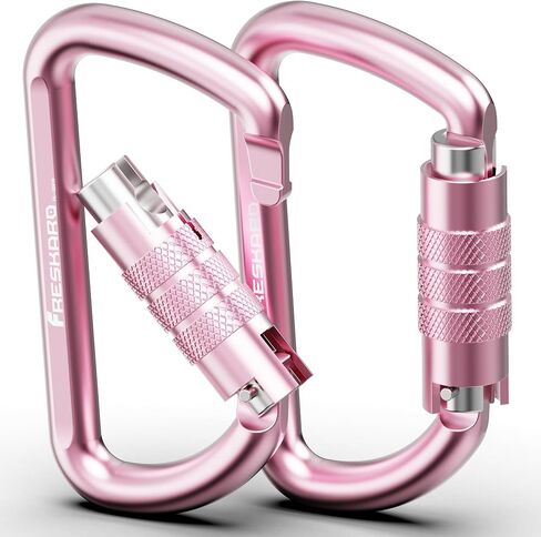 3inch 12kN-2698lbs Auto Locking Carabiner Clips, Solid D Shape, Heavy Duty 7075 Aluminum, Lightweight 1.09oz, Rust Proof, for Hammock, Hiking, Dog Leash, Keychain etc., Multi-Colors in Kuwait