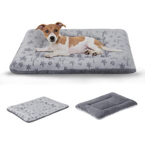 IEUUMLER Dog Bed Mat, Soft Warm Puppy Crate Mattress with Anti-Slip Bottom, Washable Crate Kitten Sleeping Beds for Dogs Cats FC018 (Grey Leopard Print, XL) in Kuwait