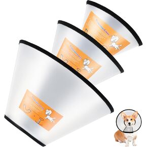 3 PCS Dog Cone Collar, Soft Pet Recovery Collars for Dogs and Cats Surgery, Adjustable Plastic Dog Neck Cone Stop Licking Wound, Elizabeth E-Collar Prevent Biting(3 PCS) in Kuwait