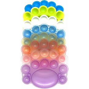 Plastic Hermit Crab Food Dish/Tray/Bowl - 8 Compartments - Set of 8 - Blue, Purple, Pink, Clear, White, Yellow in Kuwait