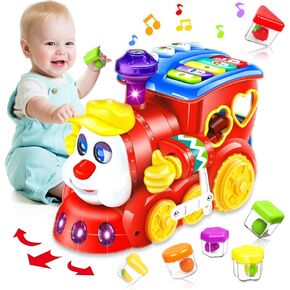 Baby Toys 12-18 Months Musical Train Kids Toys for 1 2 3 4+ Year Old Boys Girls Gifts,Early Education Learning Toy with Fruit Block/Music/Light/for 6 to 12 Months Toddler Christmas Birthday Gifts in Saudi Arabia