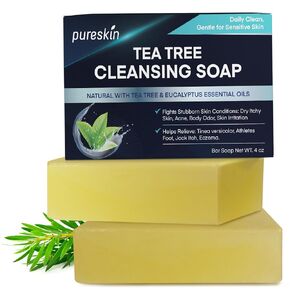 Tea Tree Soap Antifungal, Seborrheic Dermatitis Soap, Psoriasis Soap, Soap for Eczema, Natural Cleansing for Psoriasis, Athlete's Foot, Tinea Versicolor, Tea Tree Body Wash for Body Odor, 2PCS in Kuwait