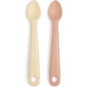 Smack Fun - Silicone Baby Feeding Spoons | 2 Pack (Cambridge Blue/Shifting Sand) in Kuwait