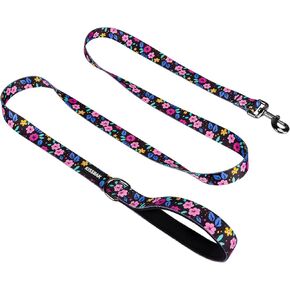 KISSBAK Dog Leash for Medium Dogs - Comfortable Padded Handles,Premium Floral Sunflower Dog Training Leash,Walking Lead for Dogs (Floral, Medium (3/4Inch x 5 Feet))