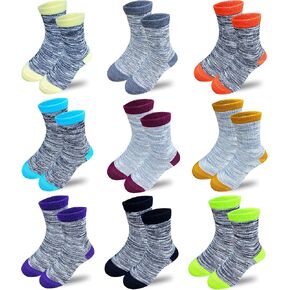 JAMEGIO Toddler Kids Boys Girls Fashion Cotton Socks Soft Crew Socks for 2-14 Years Boys Girls -9 Pairs in Kuwait