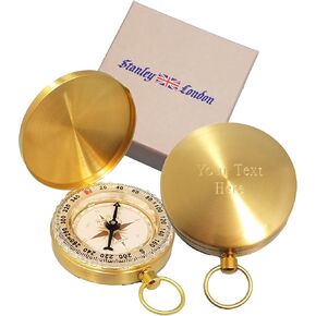 Glow in the Dark Brass Pocket Compass for Kids – Waterproof Navigation Tool for Camping, Hiking, Backpacking, Orienteering, Hunting, Survival Gear, Outdoor Safety & Adventure Gift in Kuwait