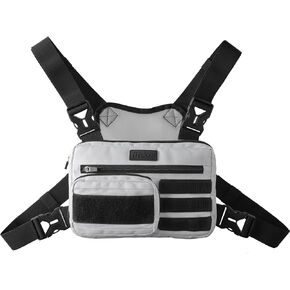 Fitdom Running Chest Pack for Men, Tactical Sports Utility Bag with Pockets in Kuwait