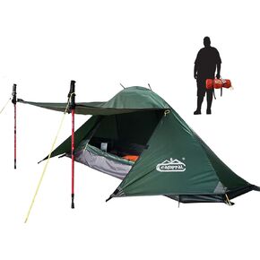 camppal 1 Person Tent for Camping Hiking Mountain Hunting Backpacking Tents 4 Season Resistance to Windproof Rainproof and Waterproof