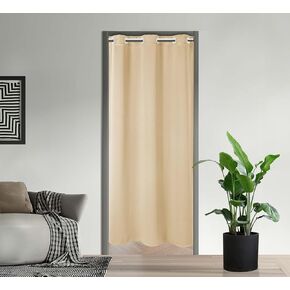 PI Blackout Door Curtains,Thermal Insulated Room Darkening PRICACY Doorway Curtain Window Treatment,Room Divider Curtain Closet Curtain for Front Door/Sliding Door/Closet/Patio(Beige, W34XL80) in Kuwait